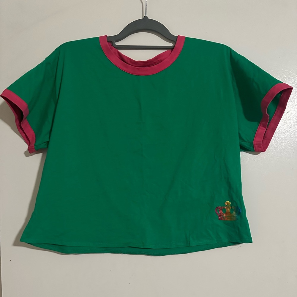 Juicy Couture Green shirt with Pink trims Short Sleeve Tee be juicy size XL